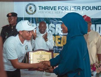 Special Guest at the Thrive For Her Foundation outreach, Durumi IDP Camp, November, 2025. The work of Developed Abuja For All remains urgent and unending.